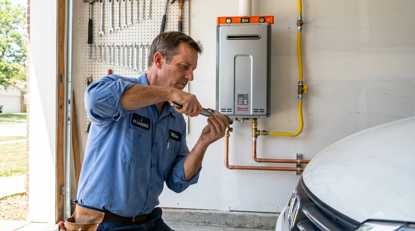 Tankless water heater installation by a Johns Plumbing LLC plumber in Sandston